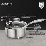 CASEROLA CU CAPAC, 16x8.5 CM, 1.6 L, TITANIUM3, COOKING BY HEINNER