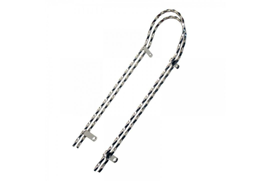 Sissy bar suport sa, profil patrat torsionat, dublu,lungime 18 inch, pentru roti de 20, material Otel, Crom
