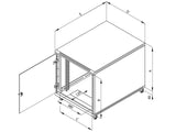 Rack de podea 19" Triton 12U 600x1000mm usa fata sticla panouri laterale/spate detasabile sectiuni pentru ventilatie activa, sectiuni acces cabluri sus/jos/spate IP30 gri