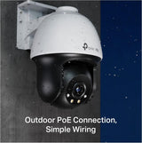 "TP-LINK VIGI 4MP Outdoor PAN/TILT Network Camera,VIGI C540(4mm), 1/3""Progressive Scan CMOS, obiectiv: 4mm, F1.6,  unghi vizualizare  Horizontal FOV: 79°, Vertical FOV: 43°, Diagonal FOV: 93°distanta IR: 30mm, interfata : 1 x RJ45 10/100M. "