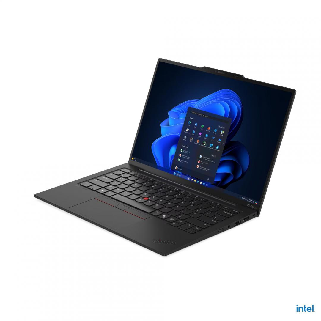 Laptop ThinkPad X1 Carbon Gen 13 Aura Edition; 14" 2.8K (2880x1800) OLED 500nits Anti-glare / Anti-reflection / Anti-smudge, 100% DCI-P3, 120Hz VRR, DisplayHDR™ True Black 500, Dolby Vision®, Touch; Intel® Core Ultra 7 265U, 12C (2P + 8E + 2LPE) / 14T, Max Turbo up to 5.3GHz, 12MB; Video Integrated