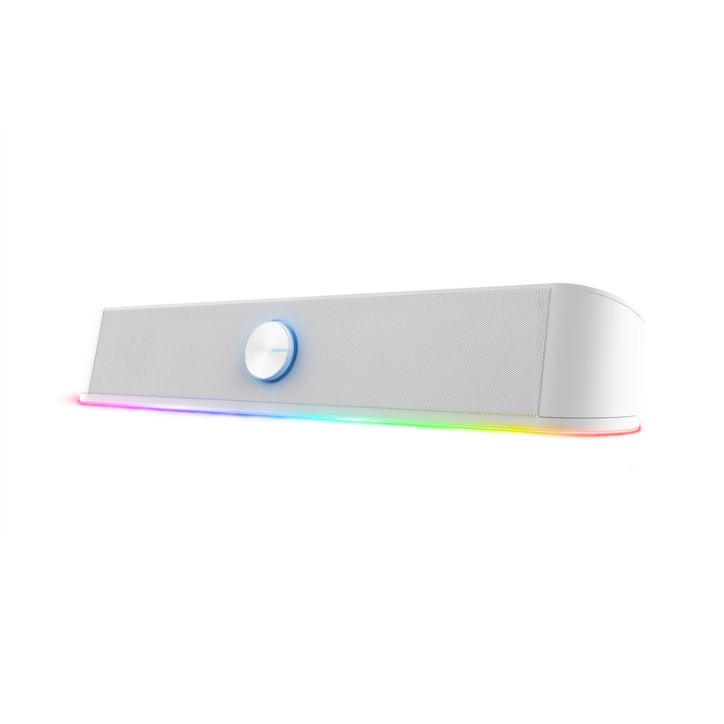 Soundbar Trust GXT 619W Thorne, putere maxima iesire 12W, freccventa raspuns 150 Hz - 20.000 Hz, impendata difuzor 4 Ohm, cu iluminare, alb