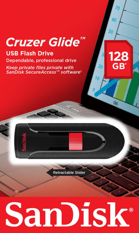 Memorie USB Flash Drive SanDisk Cruzer Glide, 128GB, USB 2.0