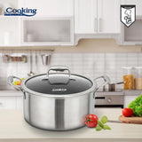 SEMIOALA INOX+CAPAC STICLA IN 3 STRATURI 24x12 CM, 5 L, TITANIUM3, COOKING BY HEINNER