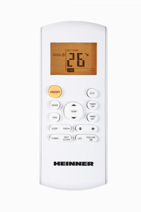 Aparat de aer conditionat HEINNER ONIX HAC-CO12WFN-GD, 12000 BTU, WiFi, clasa energetica: racire A++/incalzire A+, functii: Super-ionizare, "Follow me", ECO, Turbo, filtru cu densitate ridicata, auto curatare, panel auriu.