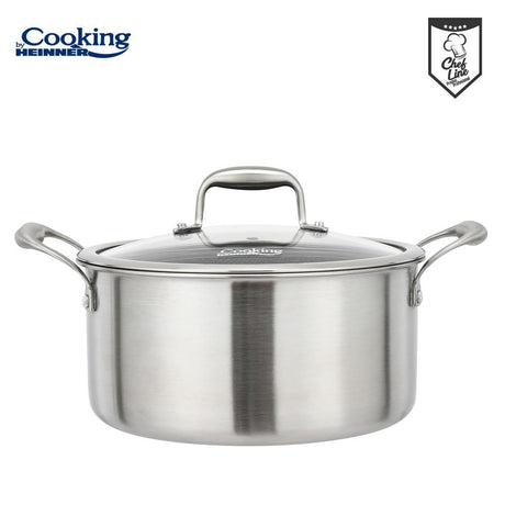 SEMIOALA INOX+CAPAC STICLA IN 3 STRATURI 28x13 CM, 7 L, TITANIUM3, COOKING BY HEINNER