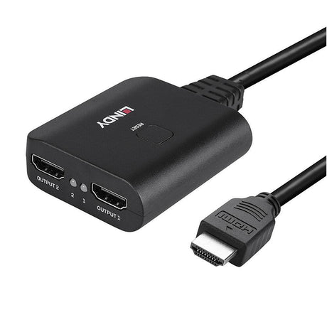 Cablu Lindy 2 porturi HDMI 4K60, latime de banda suportata 18Gbps, Chipset: GSV2006, lungime cablu 500 mm  negru