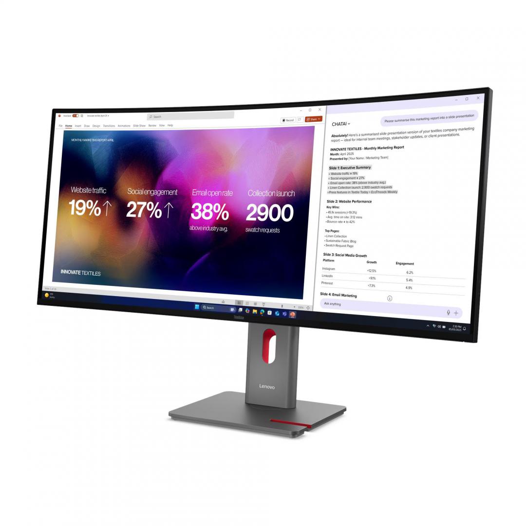 Monitor Commercial Lenovo ThinkVision P40WD-40, 39.7", 5120 x 2160 pixeli, Black, 3 ani Garantie