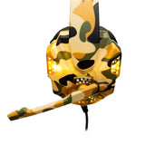 Casti cu micr . Spacer Gaming, cu fir, 2x Jack 3.5mm, USB pentru iluminare, driver 40mm, microfon pe brat, control volum pe casca, reglabile, 2m, camo verde