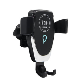 Suport auto si incarcator wireless SPACER pt. SmartPhone 2 in 1, fixare in grilaj, incarcare wireless Qi 10W