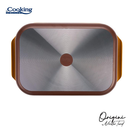 TAVA INALTA CUPTOR DIN ALUMINIU TURNAT + CAPAC 39 x 26 x 8.5 CM,  6 L, NICOLAI TAND, ORIGINI, COOKING BY HEINNER
