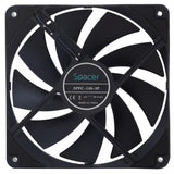 Ventilator Spacer 140mm, 1400RPM, conector 3 pin, tip rulment hidraulic, voltaj 12V DC, negru