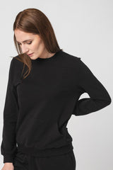 BLUZA COTON CASUAL FEMEI BLACK-L