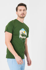 TRICOU CASUAL MOLDOVEANU BARBATI BOTTLE GREEN-M