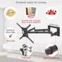 Suport TV plat/curbat de perete cu 2 brate Barkan BM464XL, 13"- 83", Max 50kg, VESA 600x400, negru