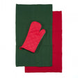 Set manusa bucatarie 3 piese Craciun Green