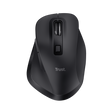 Mouse Trust Fyda ergonomic, reincarcabil, wireless RF 2.4GHz, USB2.0, 6 butoane, rezolutie 2400 DPI, negru
