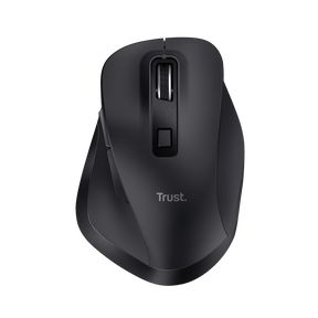 Mouse Trust Fyda ergonomic, reincarcabil, wireless RF 2.4GHz, USB2.0, 6 butoane, rezolutie 2400 DPI, negru