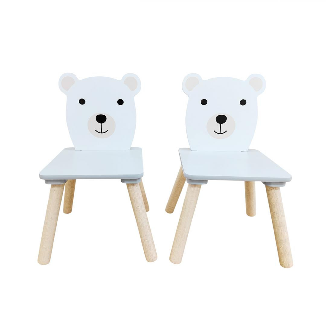Set masuta si 2 scaune, cu spatiu de activitati, Bear, U-Grow