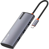 Hub USBC 3.0 Tellur, porturi 1 x HDMI, 3 x USB 3.0, 1 x USB-C, dimensiuni 42 x 112.5 x 16.5 mm, gri