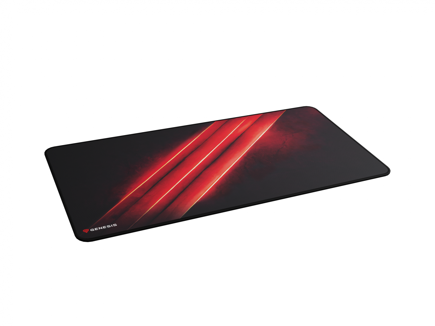 Mousepad Genesis Carbon 500 Maxi Flash, material cauciuc + textil, dimensiuni 900x450x2.5 mm, negru/rosu