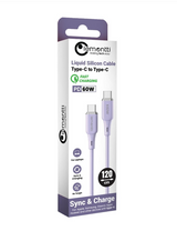 Cablu Lemontti Liquid Silicon Type-C la Type-C, Fast Charge, PD 60W, lungime 1.2m, Mov
