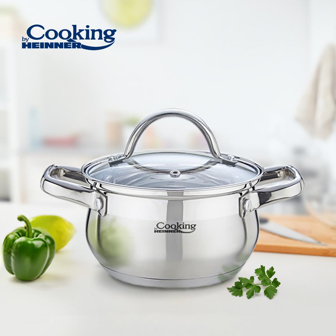 SEMIOALA INOX+CAPAC 18 X 10.5 CM, 2.6 L, AMIRA, COOKING BY HEINNER