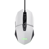 Mouse Trust GXT110W Felox cu fir, rezolutie maxima 6400 DPI, alb