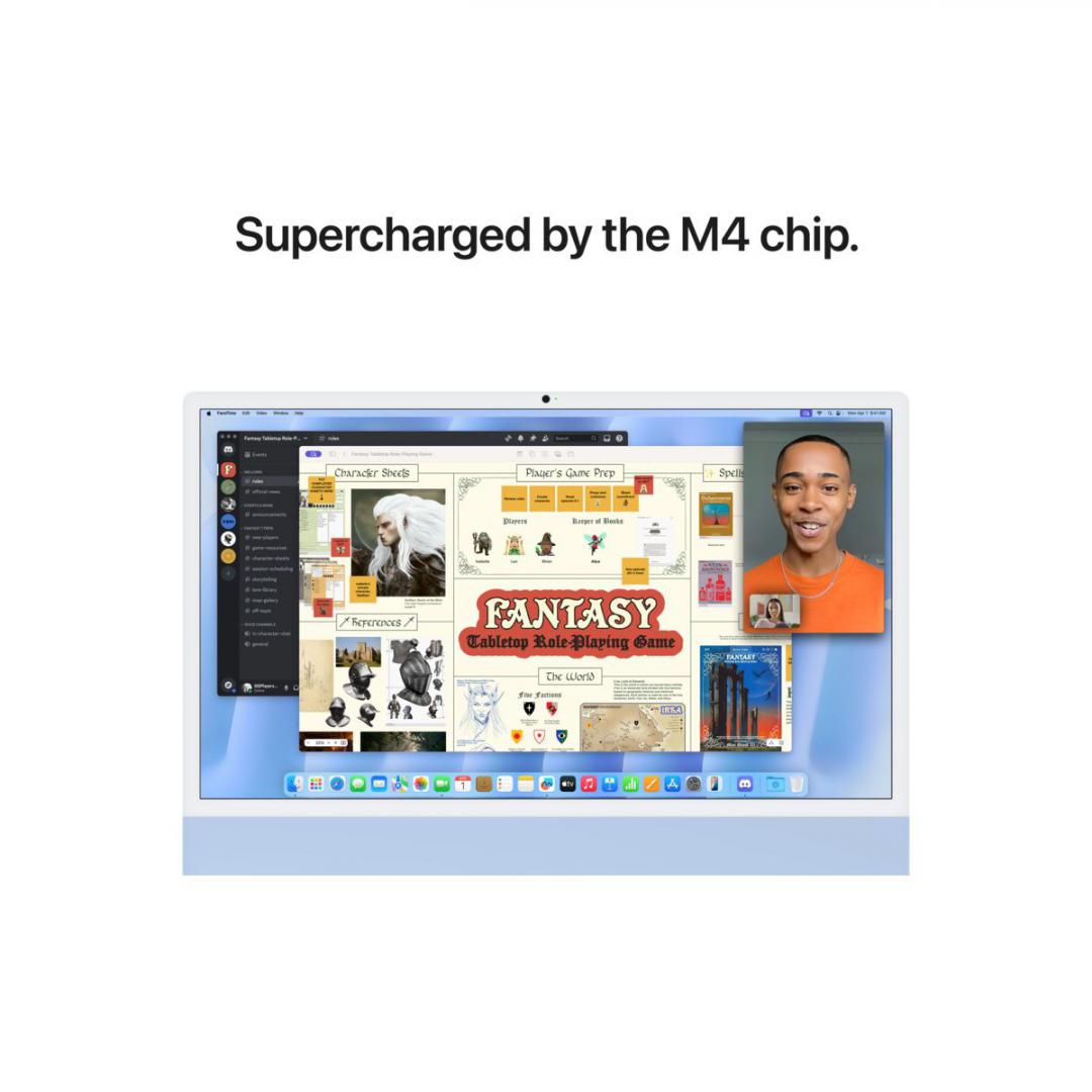 Apple iMAC 24" Retina 4.5k/ Apple M4 (CPU 10-core, GPU 10-core, Neural Engine 16-core)/24GB/512GB - Blue - INT KB (2024)