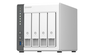 NAS QNAP 433 4-Bay, CPU ARM 2.0GHz Quad core, RAM 4GB, HDD 2.5"/3.5" SATA 6Gbps (neincluse), LAN: 1 x 2.5GbE + 1 x GbE, USB3.2 Gen1: 1 USB2.0: 2, tower, adaptor alimentare, garantie 2 ani