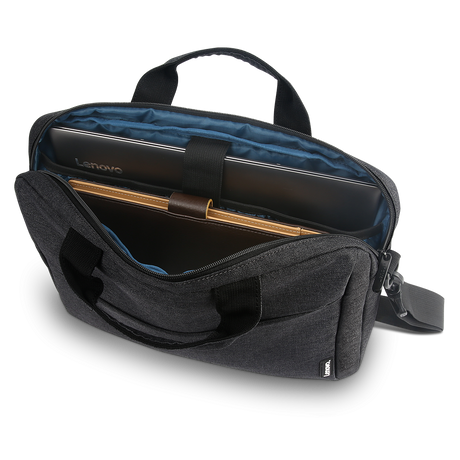 Geanta laptop Lenovo Casual Toploader T210, 15.6", Black, rezistent la apa, compartiment accesorii, compartiment laptop captusit, Material: Textil, Dimensiuni externe: 362 x 22 x 250 mm, Greutate: 465g