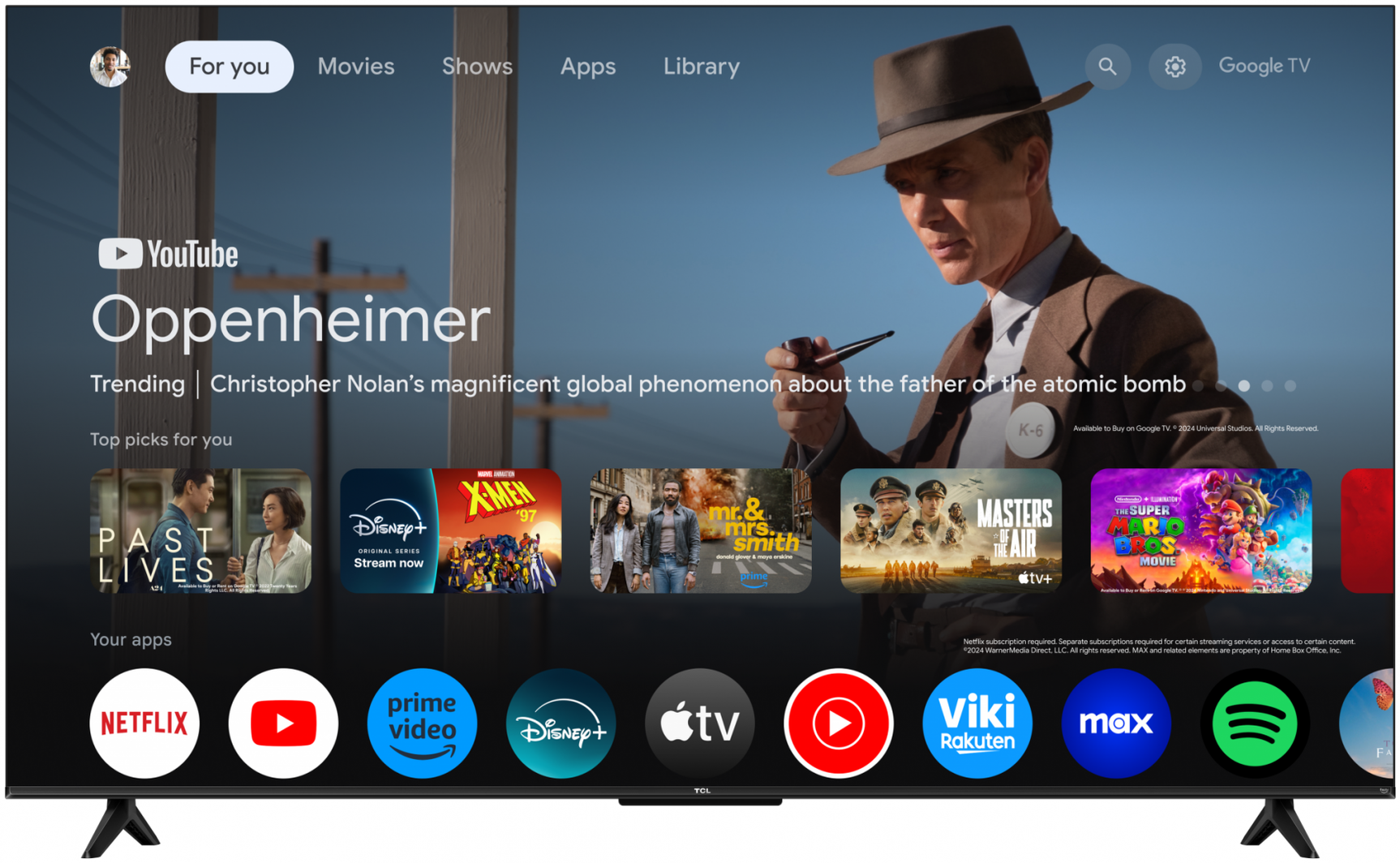 Televizor TCL QLED 55T69C, 138 cm, Smart Google TV, 4K Ultra HD, (Model 2025)