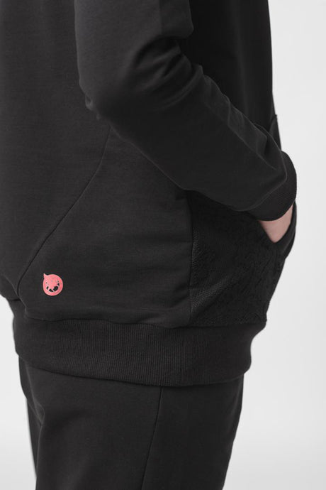 HANORAC COTON DANTELA FEMEI BLACK-M