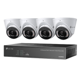 KIT NVR + HDD 2TB POE TP-Link VIGI 4 canale + 4 camere 4MP, Lentila 2.8, IR+WL 30ML Turret, NVR TP-Link VIGI 4 canale, 53W 1004H; 8MP, 1SATA Interface, max 10TB, H.265+; ONVIF,