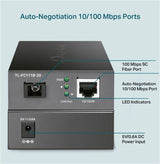 "10/100 Mbps RJ45 to 100 Mbps Single-mode SC WDM Bi-Directional Fiber Converter PORT: 1× 100Mbps SC Port, 1× 10/100M RJ45 Port (Auto MDI/MDIX) SPEC: Full-duplex, Tx:1310 nm, Rx:1550 nm, Up to 20 km, Chassis TL-FC1420 Rack-mountable"