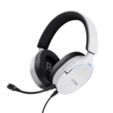 Casti gaming TrustGXT 490P Fayzo cu fir, interfata USB 2.0, frecventa de raspuns 20 Hz - 20.000 Hz, sensivitate 100 dB, alb