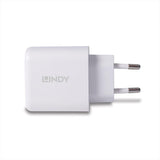 Incarcator Lindy USB A & C, 65W, putere intrare 100-240VAC, 50/60Hz 0.6A, putere iesire USB Type A: 5V 3A, 9V 2A, 12V 1.5A USB Type C: V V 3A, 9V 3A, 12V 2.5A, 15V 2A, 20V 1.5A, PPS33 11V 2.7A, PPS33 16V 1.88A USB Type A & C: 5V 3Apower, alb