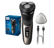 Aparat de ras PHILIPS Seria 3000 S3242/12  Wet&Dry, Autonomie 60 min, 3 elemente de taiere, Auriu, L x A x I (mm) 80x140x190