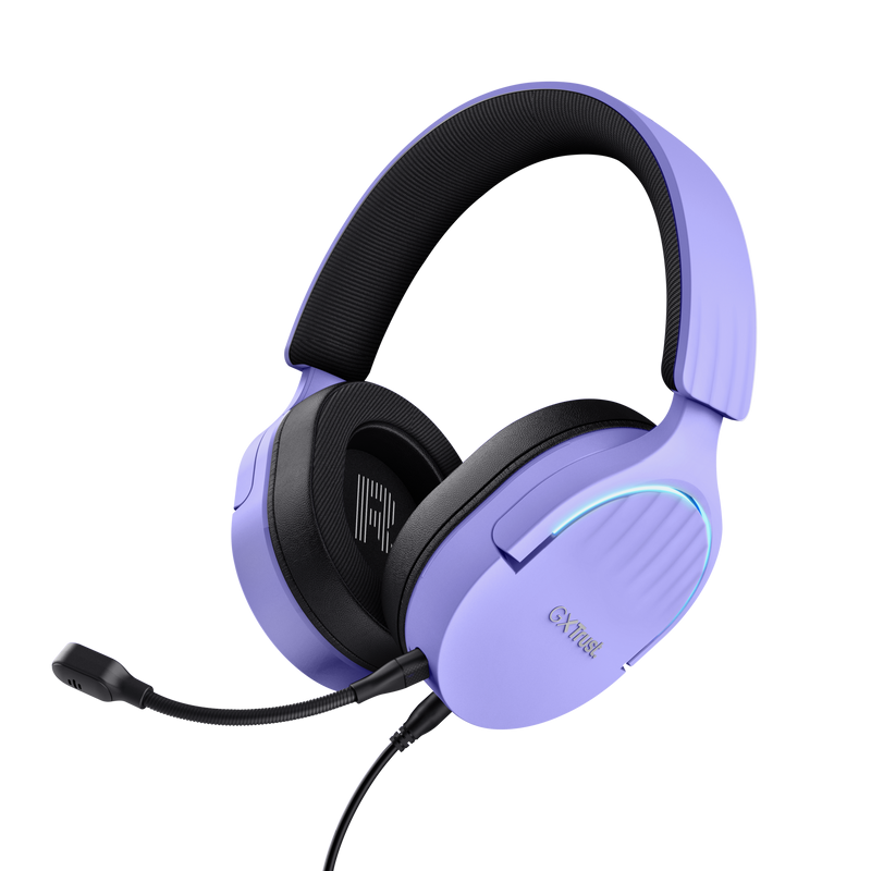 Casti gaming TrustGXT 490P Fayzo cu fir, interfata USB 2.0, frecventa de raspuns 20 Hz - 20.000 Hz, sensivitate 100 dB, mov