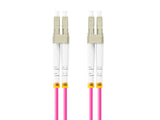Patch cord fibră MM LC/UPC-LC/UPC duplex 1 m LSZH OM4 50/125 3,0 mm violet