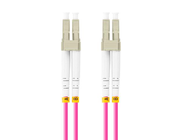 Patch cord fibră MM LC/UPC-LC/UPC duplex 1 m LSZH OM4 50/125 3,0 mm violet