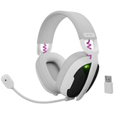 Casti wireless Fury Fukiya F6, interfata USB-C, sunet stereo, frecventa raspusn 20 - 20000 Hz, timp de utilizare 40 h, iluminare, alb